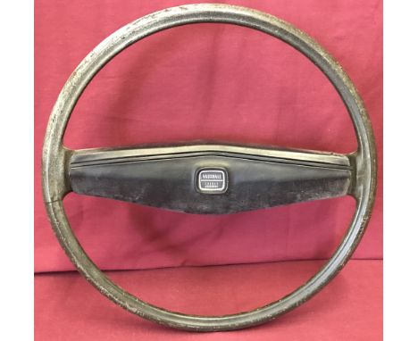 A vintage Vauxhall 'Energy absorbing' steering wheel.   Approx. 39cm diameter.
