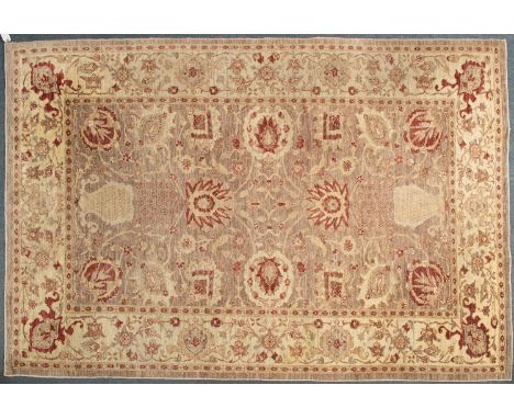 A Zeigler style light coloured rug with floral decoration, 269cm x 187cmSome fading and minor marks and ware due to use