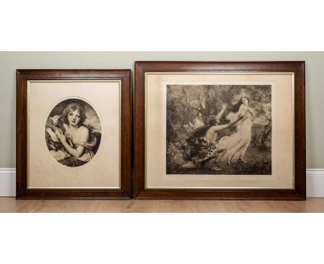 Two antiquarian engravings one by Henrietta Rae, 'Apollo and Daphne', Arlington Proof blind stamp lower left corner, 56cm x 6