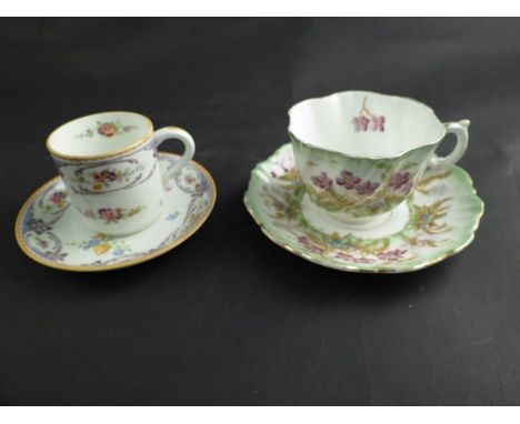 Six Victorian tea cups, saucers and plates and seven Heathcote coffee cups and saucers    