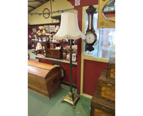 A brass Corinthian column standard lamp 