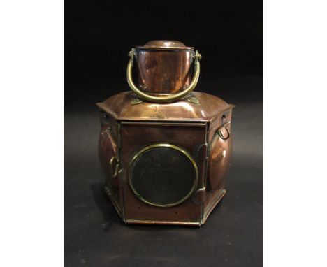 A 19th Century copper and brass signal lamp