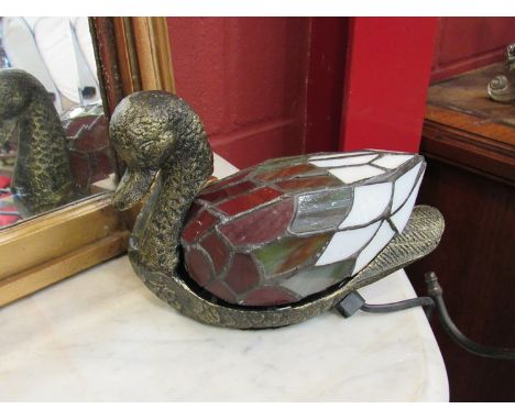A stained glass "duck" table lamp 