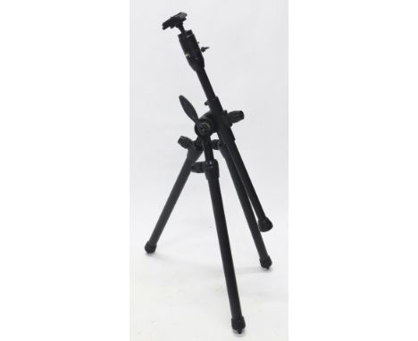 A cased Benbo camera tripod, number 1, with articulated and adjustable stem, when closed 90cm high, in canvas case. 