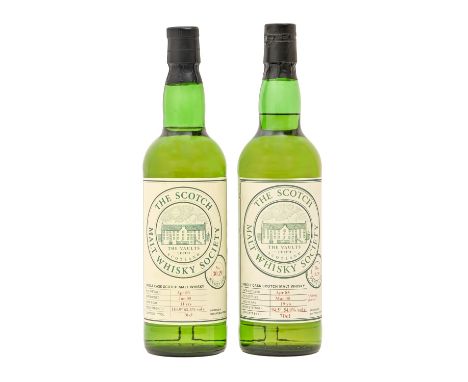 The Scotch Malt Whisky Society: two bottles of Glenrothes single malt Scotch whisky, bottled June 2000 and March 2005, distil