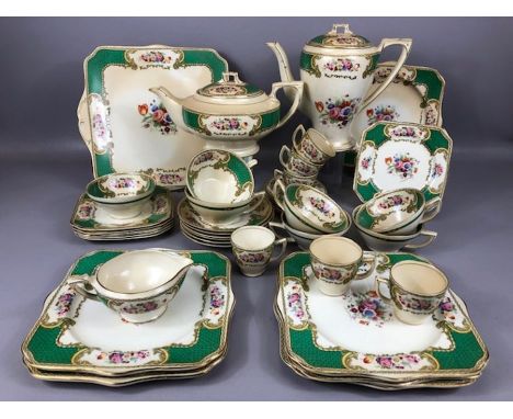 Myotts Royal Crown Staffordshire 'Bouquet' design tea and coffee service to include tea pot, sugar bowl, jug, six cups and sa