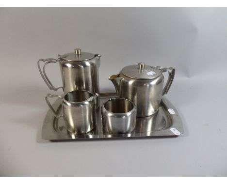 An Old Hall Four Piece Tea Service on Tray