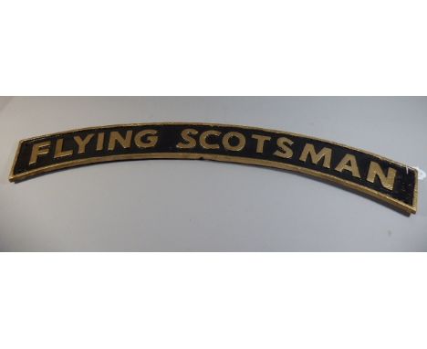 A Reproduction Cast Metal Engine Plate, Flying Scotsman, 89 Cm Long (Plus VAT)