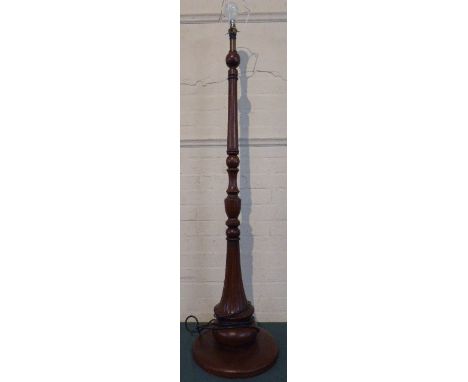 A Turned Wooden Standard Lamp