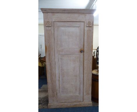 A Modern Limed Pine Effect Wardrobe with Ceramic Handle, 100 Cm Wide