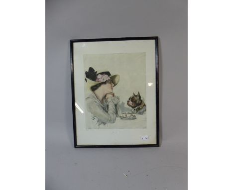 A Framed Print of Girl with Dog, You Beauty 