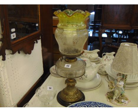 A Victorian table oil lamp