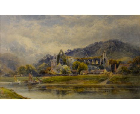 Gresley, James S (Derbyshire Artist) (1829-1908), Tintern Abbey, watercolour, signed, framed, 45cm by 70cm