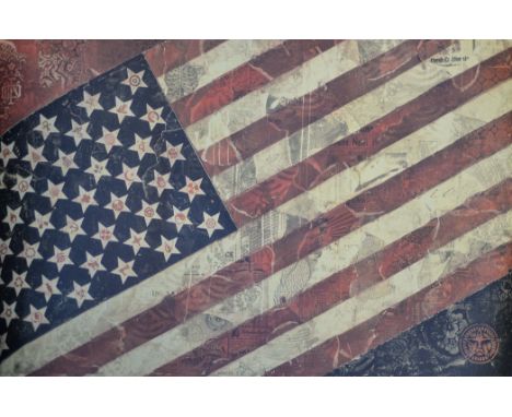 Shepherd Fairey (American) (1970), Flag, colour print, signed, 60cm by 90cm, (rolled in a tube)  
