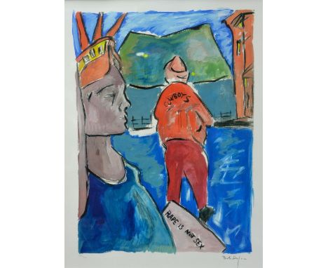 Bob Dylan (American) (1941), 'Statue of Liberty', 2008, colour print on paper, signed, No.242/295, framed, 55cm by 40cm

Prov