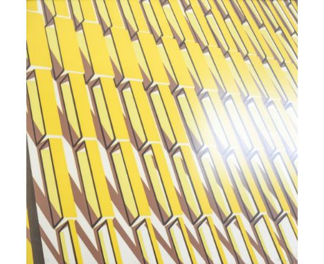 20th century school, abstract bricks, print, artists proof, signed indistinctly lower right, possibly Varini, 46.5cm square, 