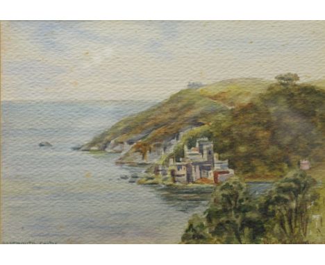 Cushing, Peter W (British Film Actor) (1913-1994), 'Dartmouth Castle' and 'Alfriston', watercolours, signed and dated 1932, f