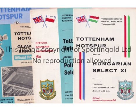 TOTTENHAM HOTSPUR          Fourteen home programmes for the Friendly matches v Hungarian Select XI 18/11/1965, Polish Select 