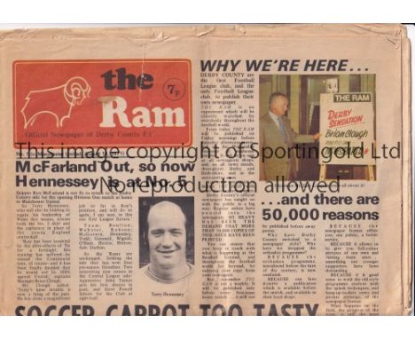 MANCHESTER UNITED      First Edition of the Ram Newspaper programme 14/8/1971, wear and tear to edges.    Generally good 