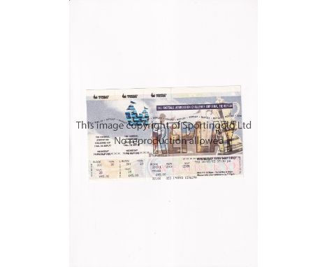 FA CHALLENGE CUP REPLAY      Ticket for the Final Replay Arsenal v  Sheffield Wednesday at Wembley Stadium 20/5/1993, with tw