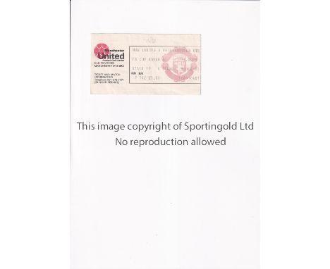 MANCHESTER UNITED 1976 FA CUP        Ticket for the home FA Cup tie 4th round v Peterborough United 24/1/1976.     Generally 