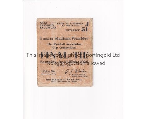 ARSENAL / FA CUP 1936    Ticket for the FA Cup Final tie v Sheffield United at Empire Stadium 25/4/1936, some wear to the bac