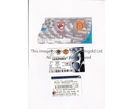 MANCHESTER UNITED      Three away tickets for the UEFA Champions League matches at Lia Manoliu National Stadium v Dinamo Bucu