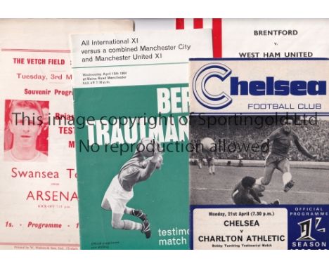 FRIENDLY FOOTBALL MATCH PROGRAMMES        Twenty four programmes including Weymouth v FA Guests XI 25/10/1955, 7x Benefit mat