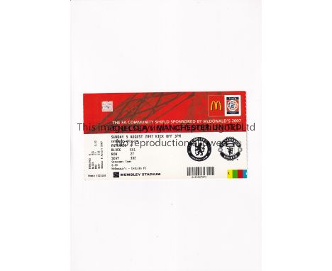 2007 COMMUNITY SHIELD / MANCHESTER UNITED V CHELSEA       Unused ticket for the match at Wembley Stadium 5/8/2007.        Goo