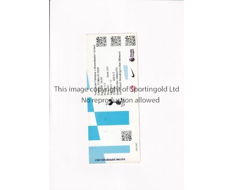 TOTTENHAM HOTSPUR v MANCHESTER UNITED 2020    Unused ticket for the postponed League match at Tottenham 15/3/2020.    General