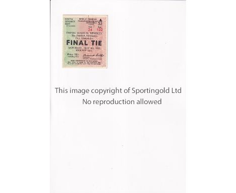 1957 FA CUP FINAL / MANCHESTER UNITED         Seat ticket for the Final v Aston Villa at Wembley Stadium 4/5/1957, rusty mark