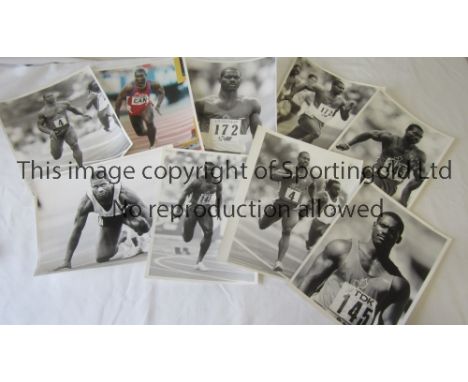 PRESS PHOTOS / BEN JOHNSON / ATHLETICS       Eight B/W photos, the largest is 10" X 8" plus 7 wirephotos of the infamous athl