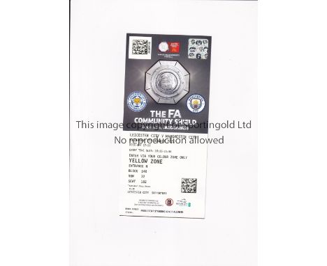 2021 COMMUNITY SHIELD / LEICESTER CITY V MANCHESTER CITY       Ticket for the match at Wembley 7/8/2021, first post-covid Com