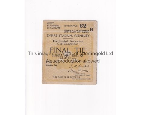 ARSENAL / FA CUP 1927    Ticket for the FA Cup Final tie v Cardiff City at Empire Stadium 23/4/1927.     Generally good 