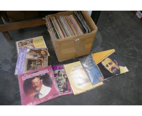 Box of LP's - Peter Paul and Mary, Beatles Revolver, Best of Bread, Dire Straits Money For Nothing, Rolling Stones, Pickets V