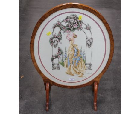 Needlework fire screen