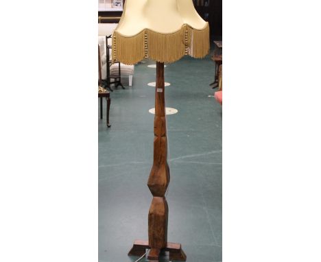 Handmade oak chunky lamp