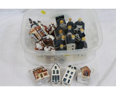 Collection of Dutch miniature houses and Hummel Christmas houses  