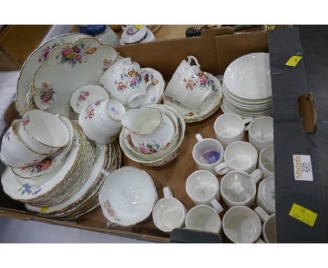 Mixed collection of Coalport June Time teaware and white coffee cans and saucers