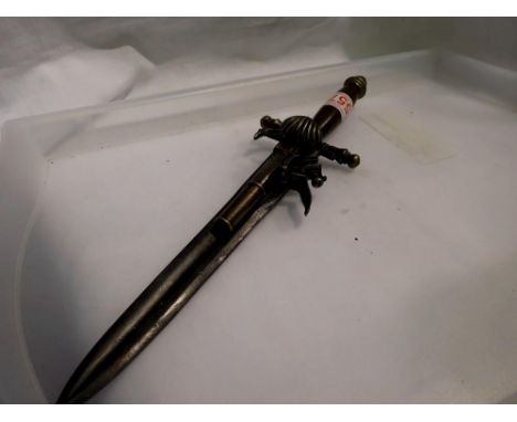 Replica metal pistol dagger, L: 38 cm. Not available for in-house P&amp;P 