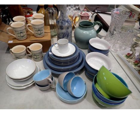 Collection of ceramics and pottery, including Denby plates and bowls, Poole cups and saucers and new boxed 'Biltons' Blackber