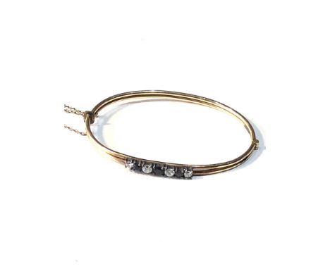 9ct gold gemstone bangle weight 9.8g 