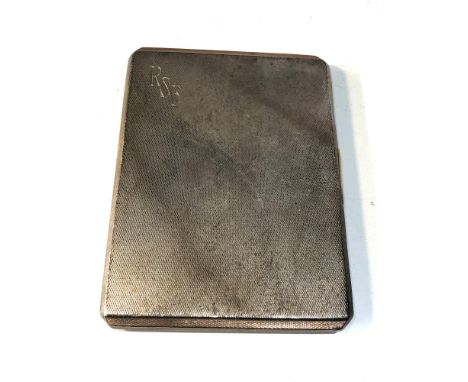 Antique silver and gold edged with gold fastner engine turned cigarette case fastner is hallmarked 9.375 the case Birmingham 
