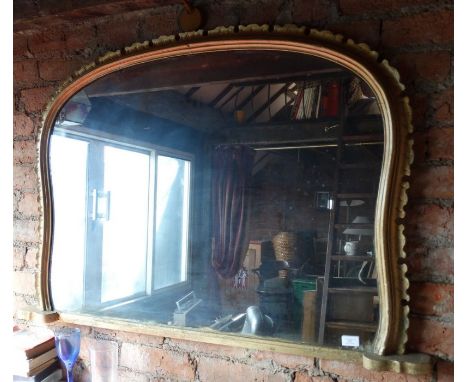 *Item to be collected from Friargate, Derby*A 19th century gilt gesso over mantle mirror, approx 80cm wide x 120cm wideCondit