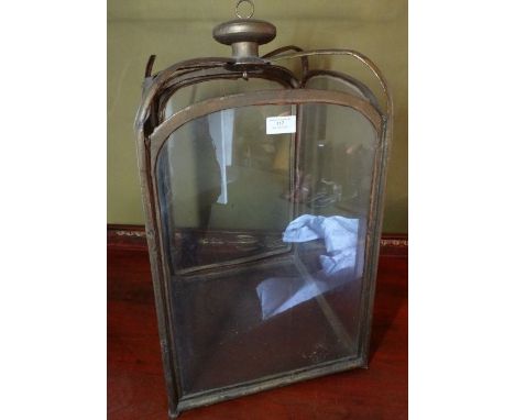 *Item to be collected from Friargate, Derby*A 19th century glazed porch lantern, approx 58cm high x 31cm wideCondition - wear