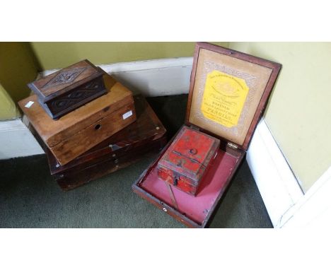 *Item to be collected from Friargate, Derby* A collection of assorted 19th and early 20th century boxes, including a Regency 