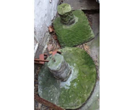 *Item to be collected from Friargate, Derby*Two 19th century stone bases, one circular, one squareCondition - wear and tear c