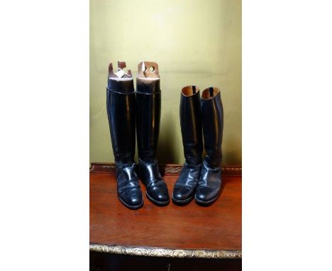 *Item to be collected from Friargate, Derby*Equestrian interest - A pair of early 20th century gentleman's black riding boots