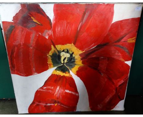 *Item to be collected from Friargate, Derby*Derbyshire artist - Romey T Brough(20th century), Lily, acrylic on canvas, signed