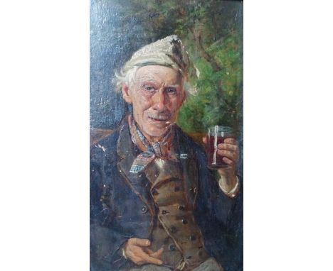 *Item to be collected from Friargate, Derby* English School (19th Century), portrait of a gentleman drinking ale, unsigned, o